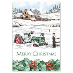 Tractor in the Snow (With Greeting)