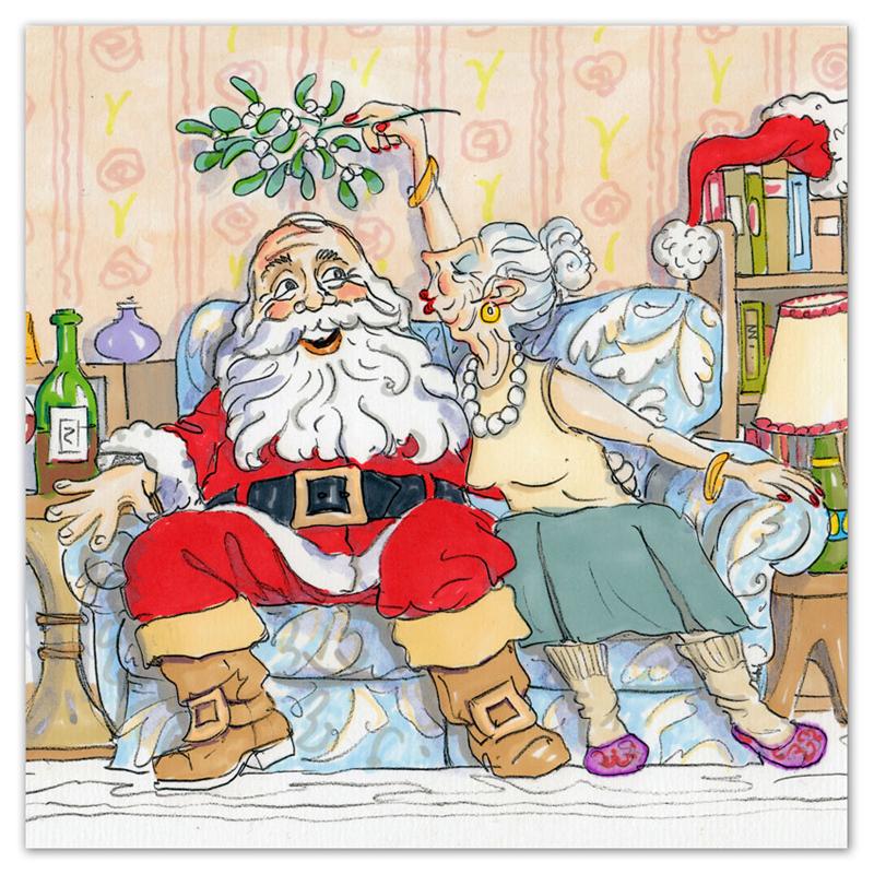 Kissing Santa Claus